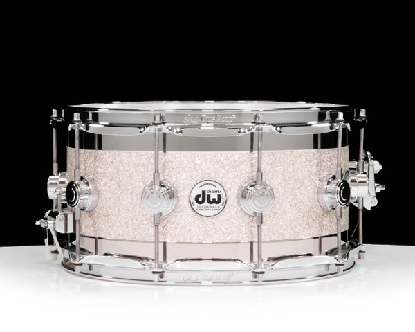 DW Collector's Series 7x14 Maple Edge Snare - Broken Glass w/Chrome (DRFP0714SEC043)
