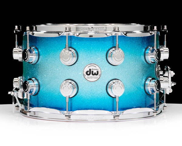DW Collector's 8x14 Maple SSC Snare Drum-Blue Glitz Lacquer w/Chrome (DRX60814SSC-BGL)