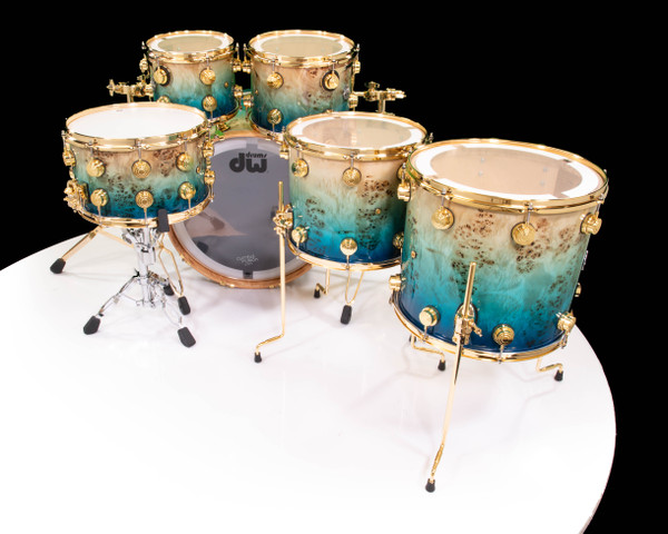 DW Collector's  6pc SSC Maple Kit - Dirty Fish Tank Fade over Mapa Burl