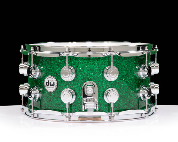 DW Collector's 7x14 Maple SSC Snare Drum - Green Glass w/Chrome HW