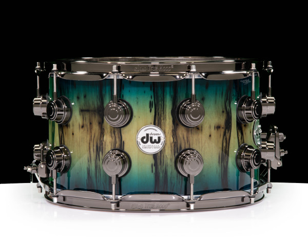 DW Collector's Series 7x14 Snare Regal to Royal Burst - Exotic Ebony Ivory 