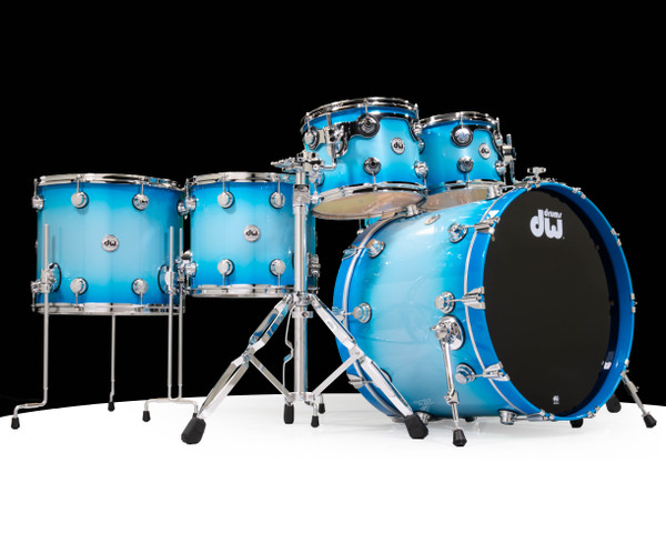 DW Collector's 6pc Maple Kit - Baby Blue w/ Pearl to Regal Blue Burst