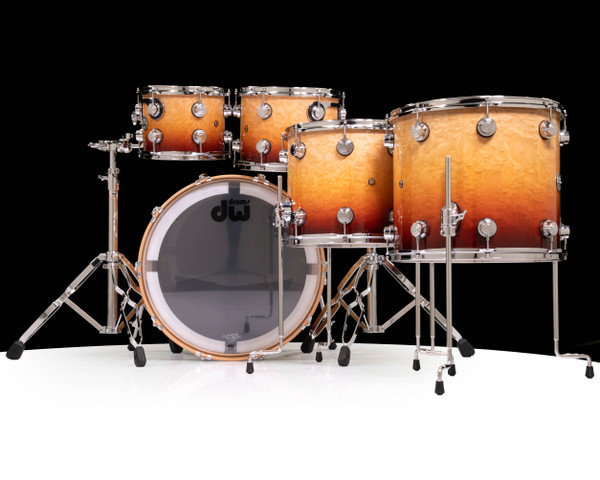 DW Collector's 5pc - Natural to Red Fade over White Ash Pommele