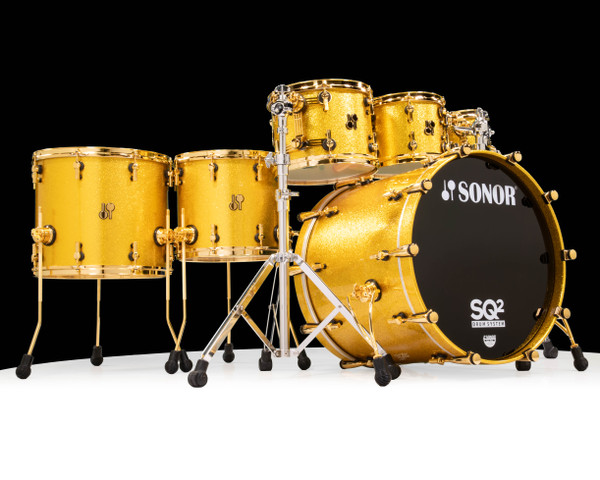 Sonor SQ2 6pc Thin Maple Shell Pack - Gold on Gold Sparkle