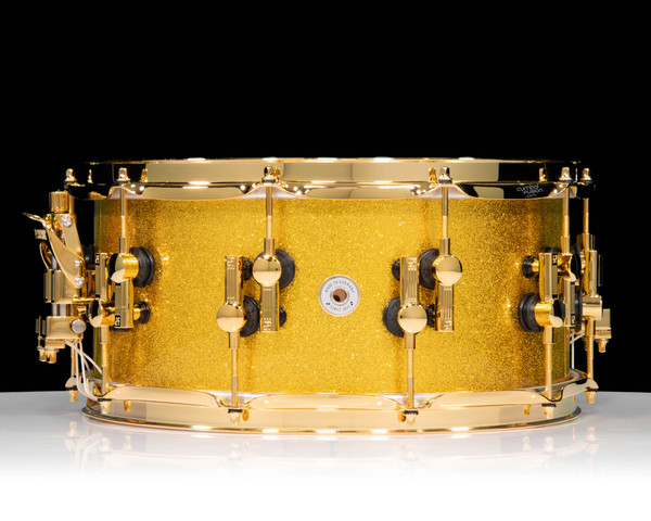 Sonor SQ2 14x6.5 Vintage Maple Snare - Gold Sparkle Dual Lugs