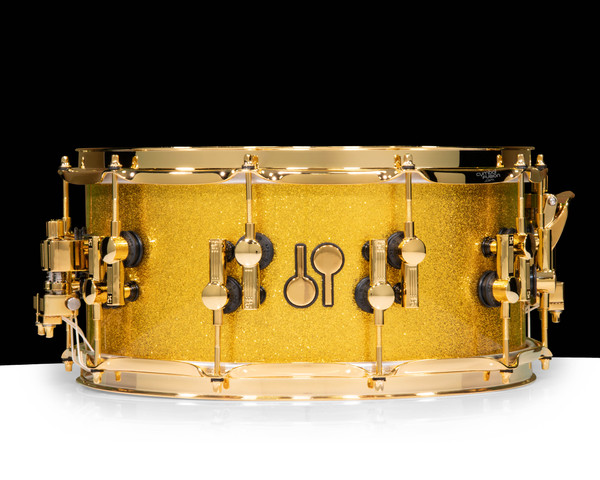Sonor SQ2 14x6.5 Vintage Maple Snare - Gold Sparkle Dual Lugs