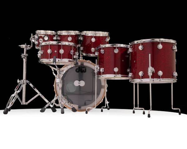 DW Collector's Series SSC Maple 7pc Ruby Glass with Chrome