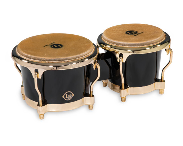 LP Limited Edition Mango Bongo Set - Piano Black w/Gold Hardware