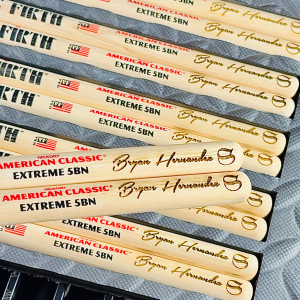 6 Pairs of Custom Laser Etched Sticks