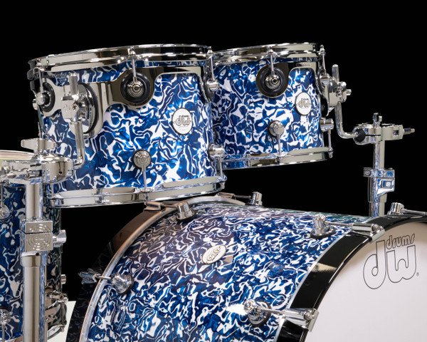 DW Design Series 4pc Shell Pack - Blue Lightning Closeup view