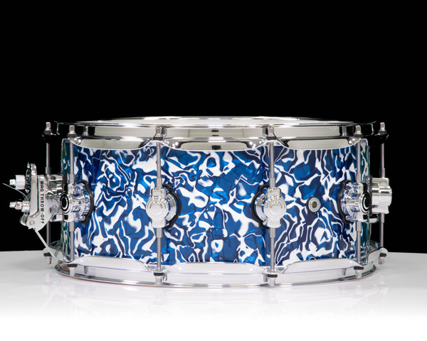 DW Design Series 6x14 Maple Snare Drum - Blue Lightning