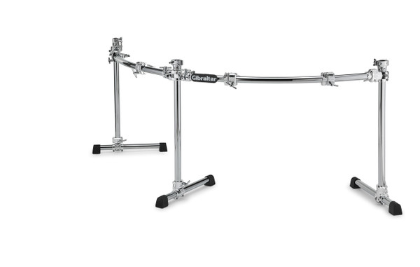 A curved rack system built for large double bass drum kits. Offers clean symmetry, fast setup, and rock-solid performance with minimal footprint. Shop Now at Cymbalfusion.com