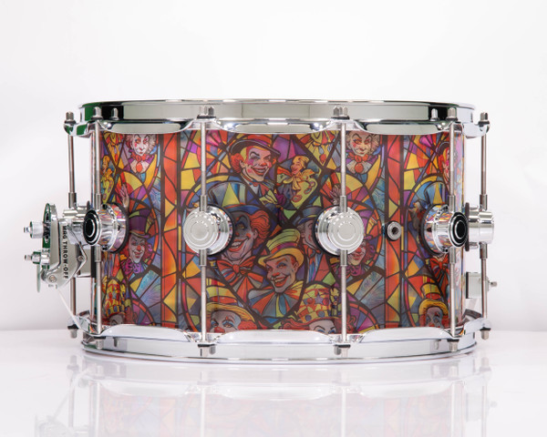 DW Collector's Stained Glass Clown Acrylic 8x14 Snare - Chrome