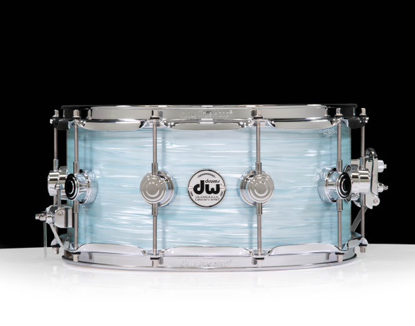 DW Collector's 6.5x14 SSC Maple Snare - Pale Blue Oyster w/Chrome HW