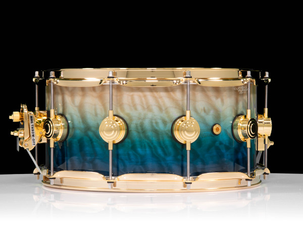 DW Collector's Series 6.5x14 Quilted Maple on Santa Monica Shell - Transparent Dirty Fishtank Fade