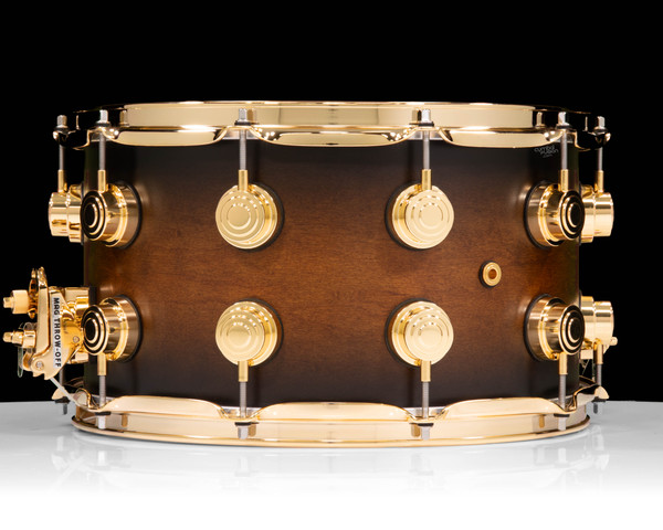 DW Collector's Maple SSC Maple 8x14 Snare Drum - Honey to Ebony SS Burst back view