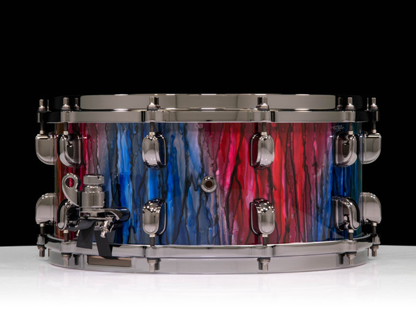Tama Starclassic Walnut/Birch 6.5x14 Snare Drum – Crimson Sapphire Cascade back view
