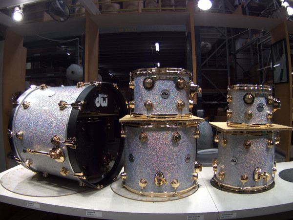DW Collector's Series SonicPly 5pc Diamond Nebula with Gold Hardware 10/12/14/16/22 BLACK BD HOOPS