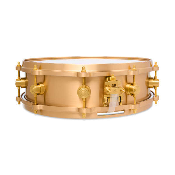 DW True Cast Bronze Snare Drum, 4x14 back view