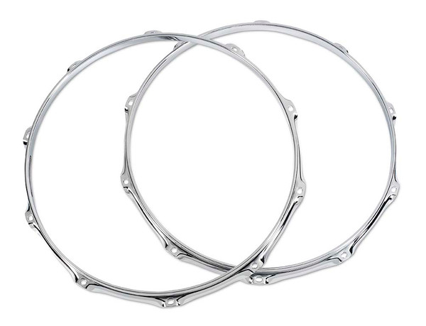 DW TrueHoop 14 Snare Top and Bottom Hoops 10 hole Chrome