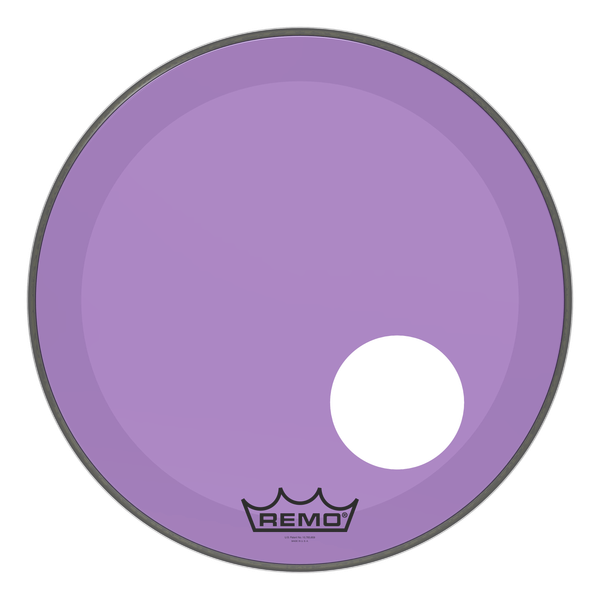 Remo Powerstroke P3 Colortone Purple Bass Drumhead, 20", 5" Offset Hole