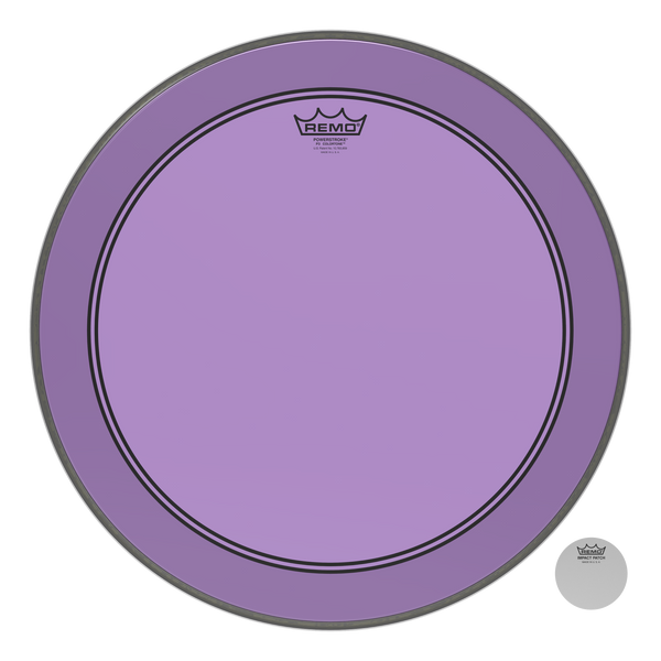 Remo Powerstroke P3 Colortone Purple Bass Drumhead, 20"