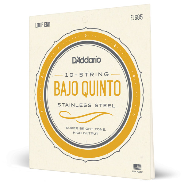 D'Addario EJS85 Bajo Quinto Stainless Steel Strings product image