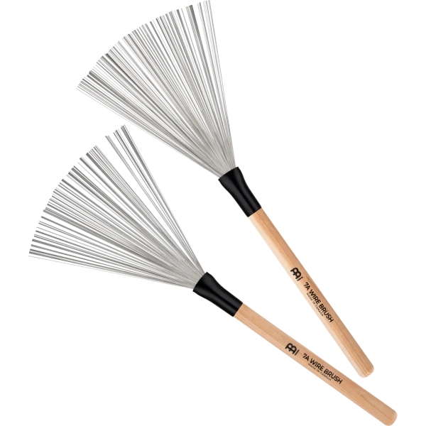 Meinl 7A Fixed Wire Brushes with Wood Handles - Pair