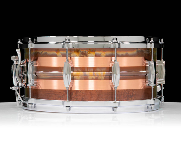 Ludwig 6.5X14 Raw Striped Copper Snare Drum