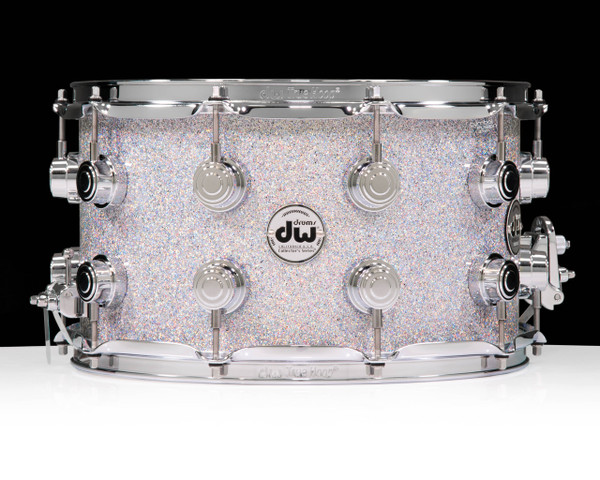 DW Collector's SonicPly 8x14 Snare - Diamond Nebula with Chrome Hardware front view