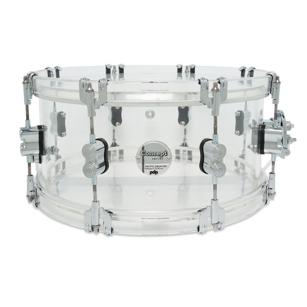 PDP Concept Acrylic 6.5" x 14" Snare Drum - Clear with Chrome Hardware product image