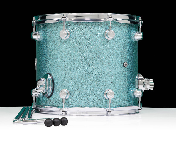 DW Performance Series 12x14 Floor Tom - Aqua Glass back view