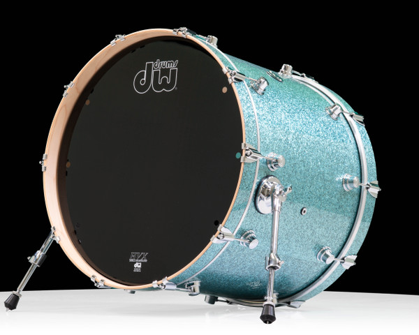 DW Performance Series 18x22 Bass Drum - Aqua Glass back view