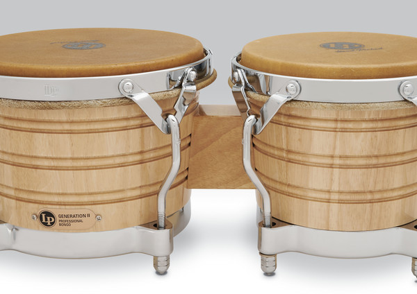 LP LP201A-2 7-1/4-inch and 8-5/8-inch Generation II Bongos with Traditional Rims - Natural with Chrome Hardware product image