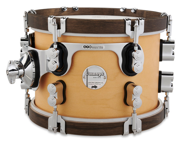 PDP Concept Classic 7x10 Natural Stain Tom with Walnut Stain Hoops product image