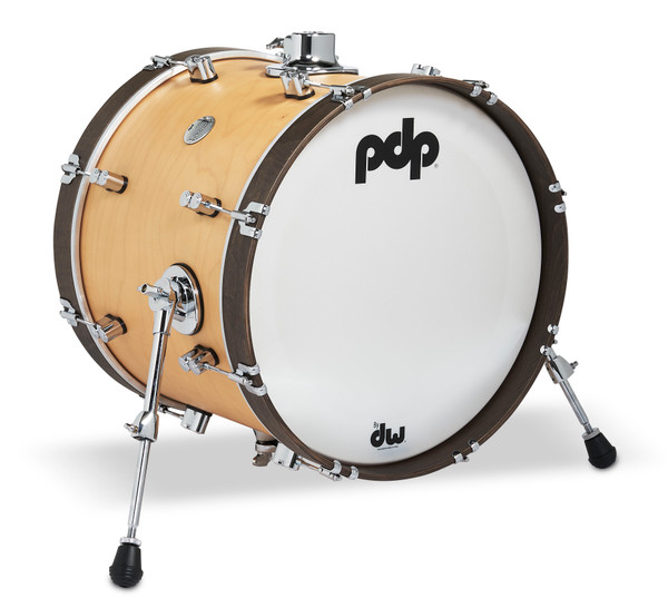 PDP Concept Classic 14x18 Natural Stain Kick Drum with Walnut Stain Hoops product image