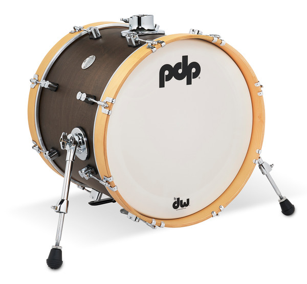 PDP Concept Classic 14x18 Walnut Stain Kick Drum with Natural Stain Hoops product image