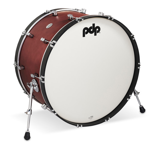 PDP Concept Classic 14x26 Ox Blood Stain Kick Drum with Ebony Stain Hoops product image