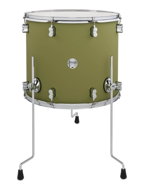 PDP Concept Maple 16x18 Floor Tom Satin Olive Finish Ply with Chrome Hardware product image
