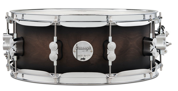PDP Concept Maple 5.5x14 Satin Charcoal Burst Lacquer Snare product image