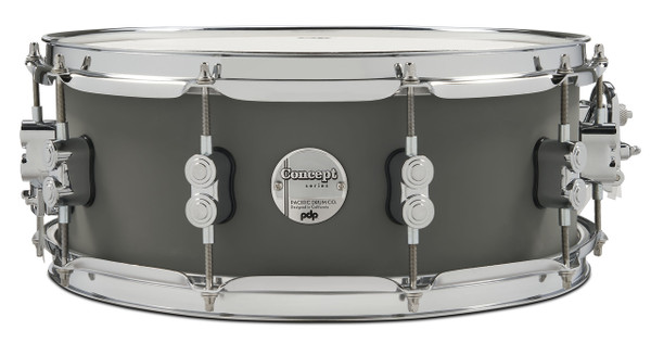 PDP Concept Maple 5.5x14 Snare Satin Pewter Finish Ply with Chrome Hardware product image