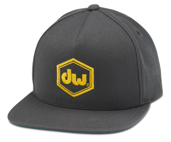 DW MFG Hex Logo Snapback Hat, Gray w/Yellow product image