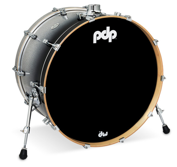 PDP Concept Series Maple Bass Drum, 14x24, Silver to Black Fade Lacquer w/Chrome Hardware product image