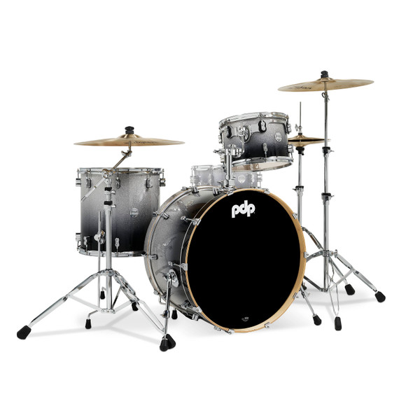 PDP Concept Maple Series 3-Piece Rock Shell Pack, Silver/Black Fade Lacquer product image