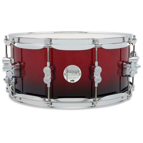 PDP Concept Maple 6.5x14 Red to Black Fade Lacquer Snare product image