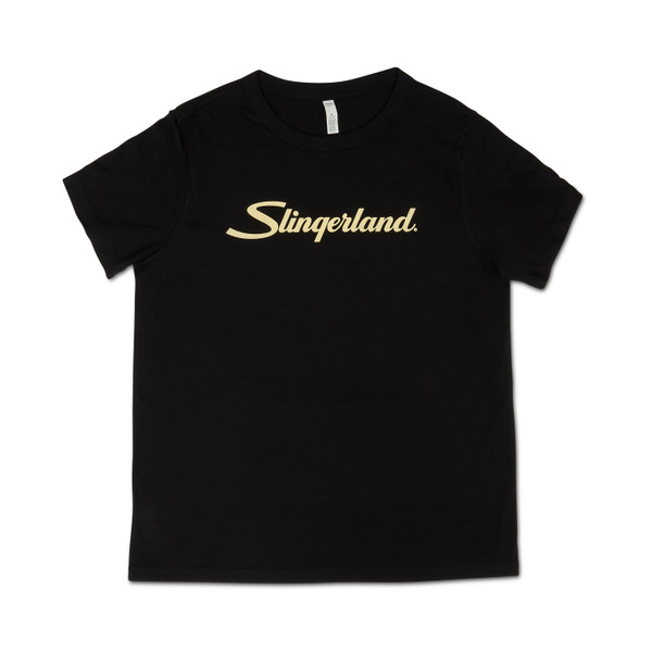 Slingerland Womens Script Black Tee Large product image