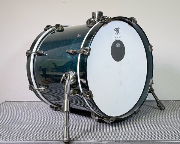 Used Sakae Celestial Bass Drum 16x18 Dark Green Sparkle