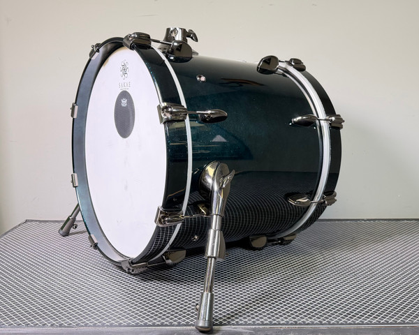 Used Sakae Celestial Bass Drum 16x18 Dark Green Sparkle
