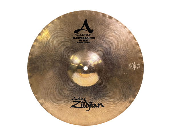 Used Zildjian 14" A Custom Mastersound HiHat Cymbal Pair front view
