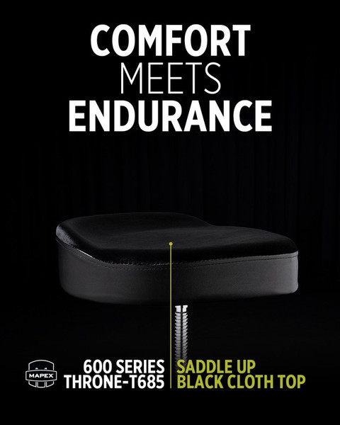 Mapex Saddle Style Seat With Black Cloth Top Threaded Spindle product image